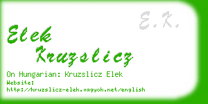 elek kruzslicz business card